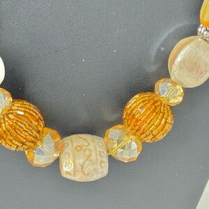 Large neutral colored beaded new summer necklace